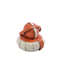 YA'ELASKO Home Collection  &quot;Balle &amp; Strap&quot; Cuir Orange &amp; Blanc