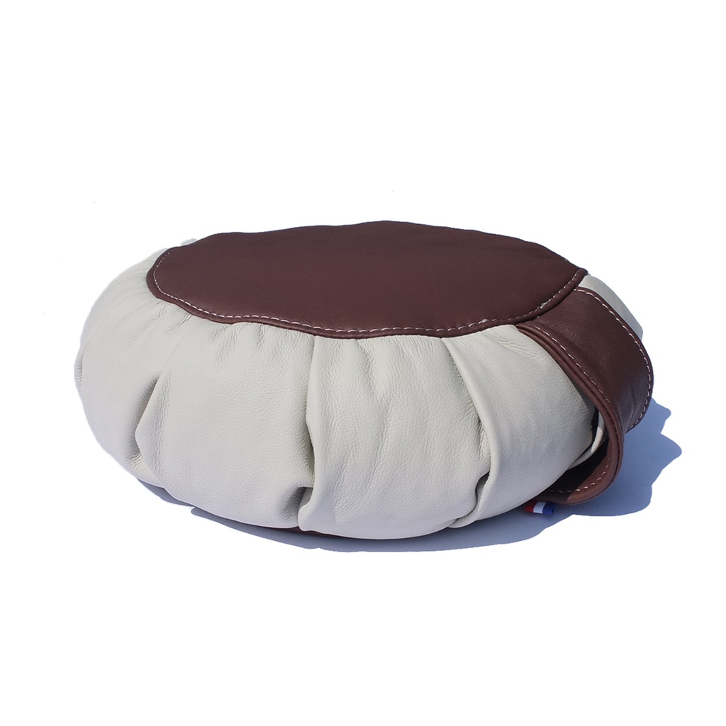 YA'Fu Home Collection Leather White &amp; Brown