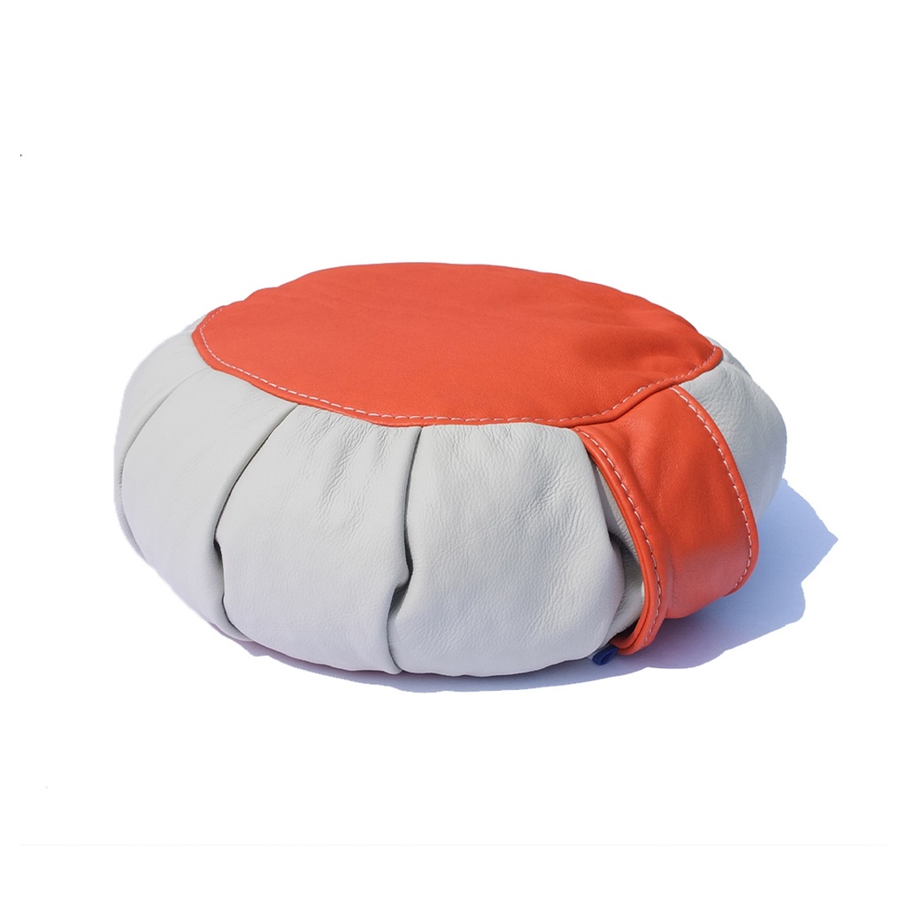 YA'Fu Home Collection Leather White &amp; Orange