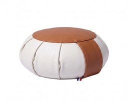 [FU3040C] YA'Fu Home Collection Leather White &amp; Camel