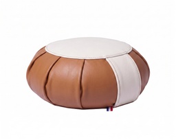 [FU4030C] YA'Fu Home Collection Leather Camel &amp; White